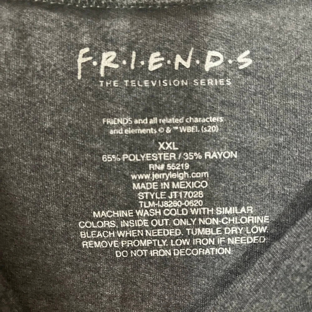 Friends Charcoal Gray Short Sleeve T Shirt Size XXL - Picture 2 of 3